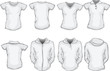 vector illustration of female blank shirts template in white