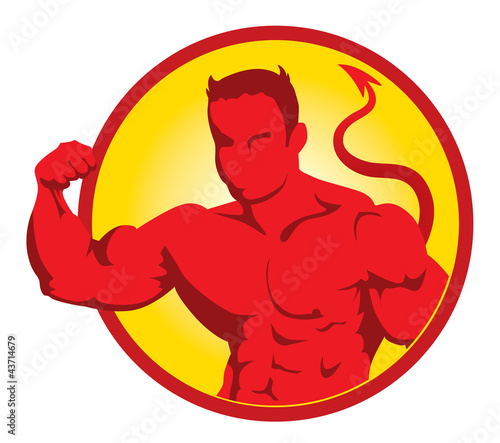 Vector: Devil bodybuilder Devil bodybuilder