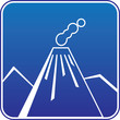 Vektor: blue sign with a volcano blue sign with a volcano