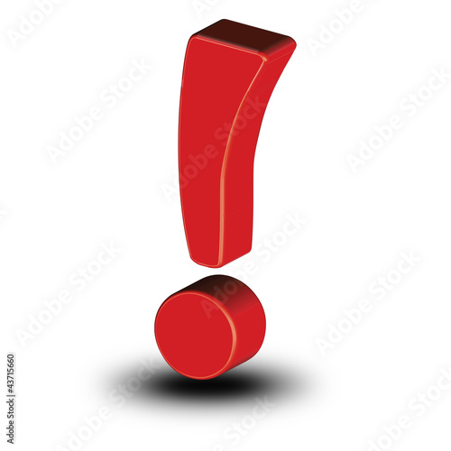 Illustration: Exclamation mark 3D Exclamation mark 3D