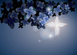 Vector: Blue floral background with butterfly / Vector Blue floral background with butterfly / Vector