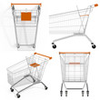 Illustration: A set of shopping carts A set of shopping carts