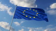 Eurounion flag waving against clouds background
