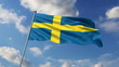 Vídeo: Swedish flag waving against clouds background Swedish flag waving against clouds background