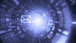 Digital tunnel. Internet. Technology background