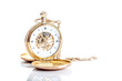 Foto: Photo of opened old vintage pocket clock Photo of opened old vintage pocket clock