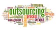 Outsourcing concept in word tag cloud