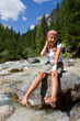 Girl on  hike  - Dolomite - Italy