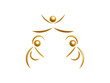 Illustration: golden cheerleaders symbol golden cheerleaders symbol