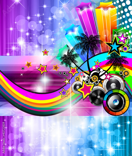 Vektor: Music Club background for disco dance international event Music Club background for disco dance international event