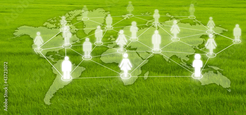 Photo: Social Network on the grass field. Social Network on the grass field.