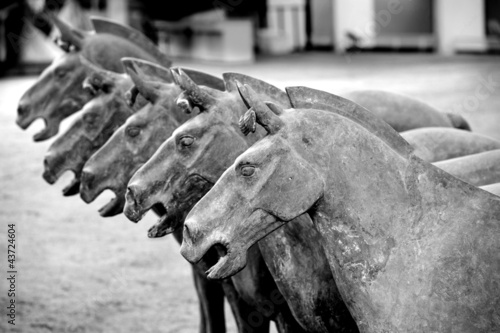 Photo: Terracotta horses in the tomb of Emperor Qin Shi Huang in Xian Terracotta horses in the tomb of Emperor Qin Shi Huang in Xian