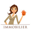 Vector: logo immobilier, femme logo immobilier, femme
