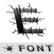 cracked font letter E