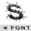 cracked font letter S