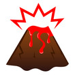 Erupting volcano with lava