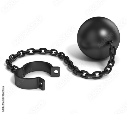 Illustration: open prisoner shackle isolated on white open prisoner shackle isolated on white