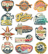 California vintage stickers grunge collection