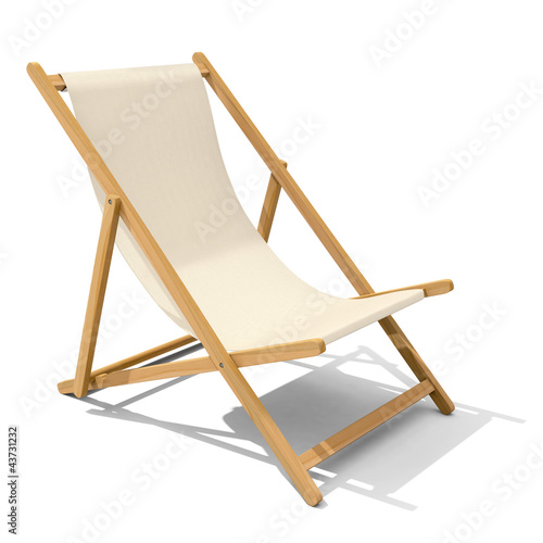 Illustration: Deck-chair with beige-colored fabric Deck-chair with beige-colored fabric