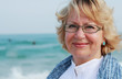 Photo: happy senior woman on summer vacation at sea happy senior woman on summer vacation at sea