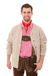 Photo: Junger Mann in Lederhose und Trachtenjacke Junger Mann in Lederhose und Trachtenjacke