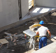 Photo: Sägen auf der Baustelle Sägen auf der Baustelle