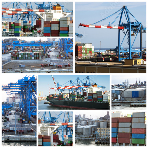 Photo: Cargo shipping collage Cargo shipping collage