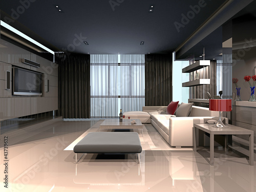 Illustration: Modern Luxury Loft / Apartment Architecture Interior Modern Luxury Loft / Apartment Architecture Interior