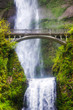 Multnomah falls and bridge in the morning sun light