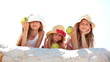 Little girls eating apples