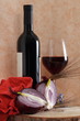 Vino rosso con cipolla rossa e grano