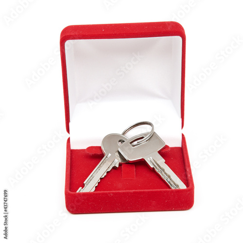 Photo: keys in red gift box keys in red gift box