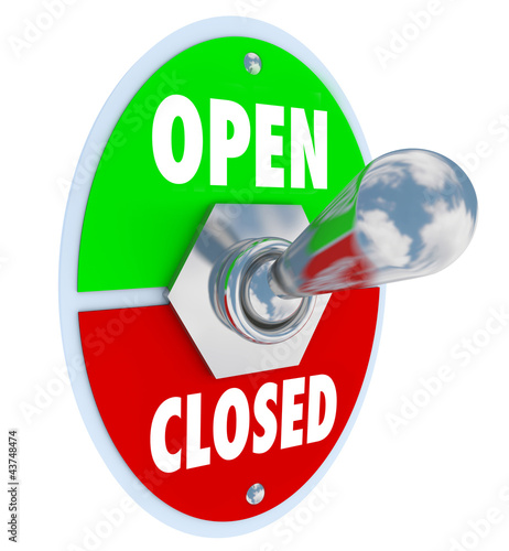 Illustration: Open Vs Closed Toggle Switch Opening Store Business Open Vs Closed Toggle Switch Opening Store Business