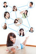 사진:Young asian girl in social network Young asian girl in social network