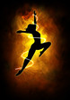 Silhouette illustration of a woman figure dancing