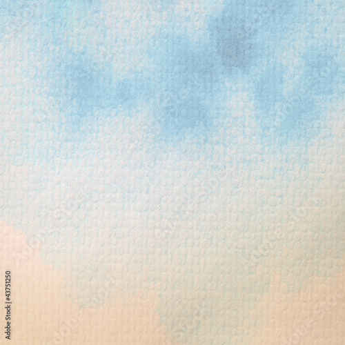 Photo: Abstract blue watercolor painted on paper Abstract blue watercolor painted on paper