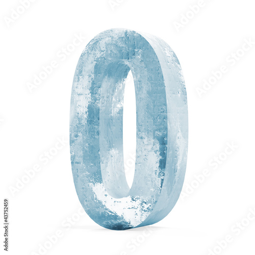 Illustration: Icy Numbers isolated on white background (Number 1) Icy Numbers isolated on white background (Number 1)