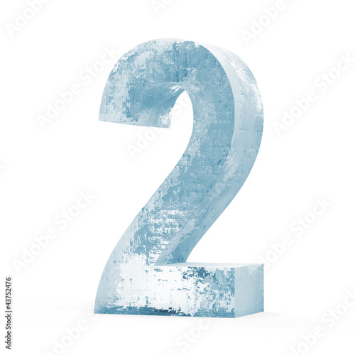 Illustration: Icy Numbers isolated on white background (Number 1) Icy Numbers isolated on white background (Number 1)