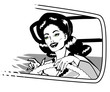 Female Motorist - Retro Clip Art collection comics style