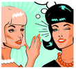 Gossiping Women - Retro Clip Art