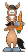 Horse standing with Carrot