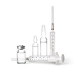 medical ampoules and syringe