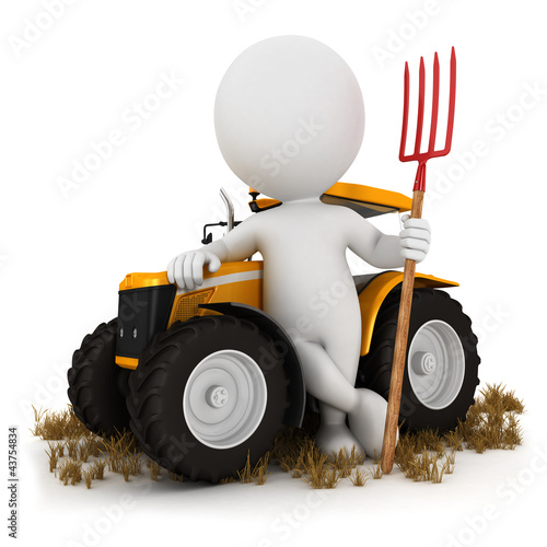 Illustration: 3d white people farmer 3d white people farmer