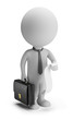 3d small people - businessman with a list of cases