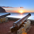 Canons du Barachois au coucher du soleil, Ile de la Réunion