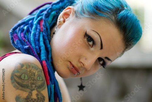 Photo: Portrait of pierced teen girl Portrait of pierced teen girl
