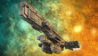 Illustration: spaceship and nebula spaceship and nebula