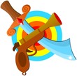 Pistol and sword target icon