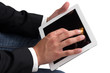 Foto: Man working on a tablet pc Man working on a tablet pc