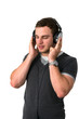 Young man listening to music